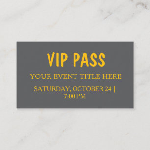 Elegante VIP-pas evenementenkaart Visitekaartje