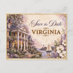 Elegante Virginia Save the Date Trouwuitnodiging Briefkaart
