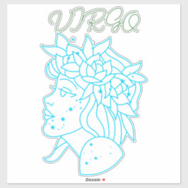 Elegante Virgo Sterrenbeeld T-Shirt Astrologie Cad Sticker