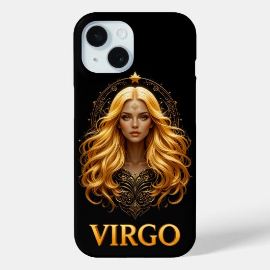 Elegante Virgo-sterrenbeeldillustratie met goud Case-Mate iPhone Case (Achterkant)