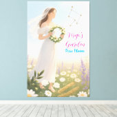 Elegante Virgo Zodiac Celestial Floral Wall Art Gi Canvas Afdruk (Insitu (Houten vloer))