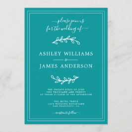 Elegante Viridian Green Wedding uitnodiging