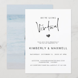 Elegante virtuele online bruiloftsfoto kaart
