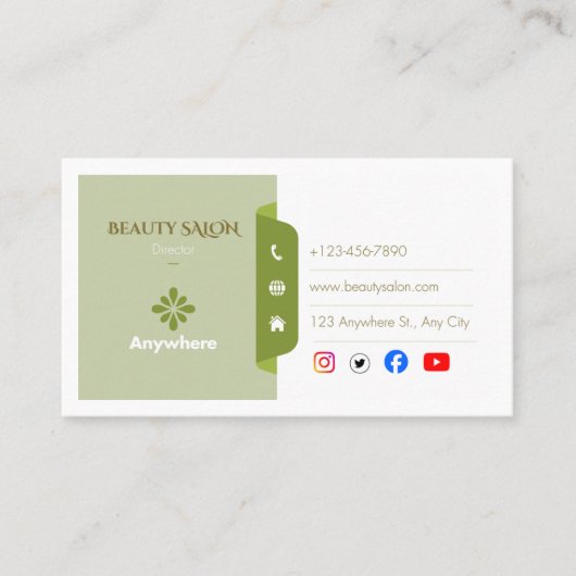 Elegante Visagie Salon Visitekaartje | Kapper M (Voorkant)