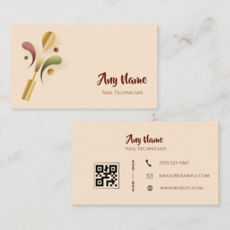 Elegante Visagist Businesscard met QR-code Visitekaartje