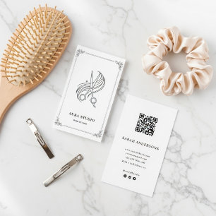 Elegante Visagist Visitekaartje met QR-code