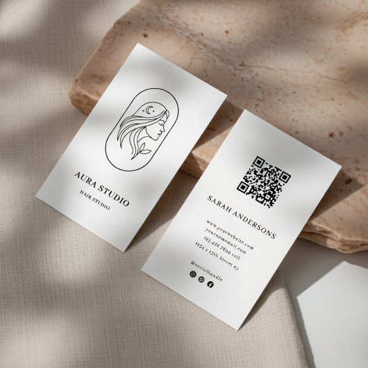 Elegante Visagist Visitekaartje met QR-code