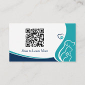 Elegante visitekaartje voor dierenarts met QR-code (Achterkant)