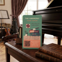 Elegante Visitekaartje voor Muziekschool met Piano