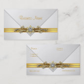 Elegante Visitekaartje Wit Gouden Juweel Trim (Voorkant / Achterkant)