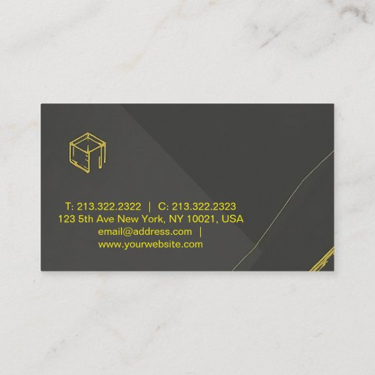 "Elegante visitekaartjes met luxueus gouden design (Achterkant)