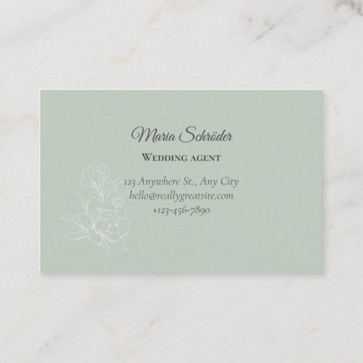 Elegante Visitenkarte Grün Gold Visitekaartje (Achterkant)