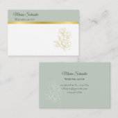 Elegante Visitenkarte Grün Gold Visitekaartje (Voorkant / Achterkant)