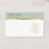 Elegante Visitenkarte Grün Gold Visitekaartje (Voorkant)