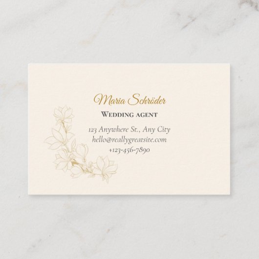 Elegante Visitenkarte in Rosa & Gold Visitekaartje (Achterkant)