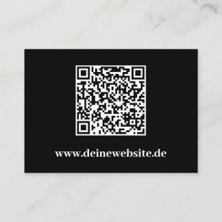 Elegante Visitenkarte mit QR Code Schwarz Vorlage Visitekaartje