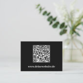 Elegante Visitenkarte mit QR Code Schwarz Vorlage Visitekaartje (Staand voorkant)