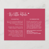 Elegante Viva Magenta Boho trouwgegevens QR-code Informatiekaartje (Voorkant)