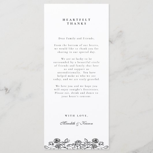 Elegante Viva Magenta  Crest dank u Menu (Achterkant)