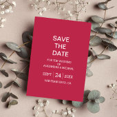 Elegante Viva Magenta Script Trouwkaart Save The Date