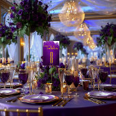 Elegante Vivid Violet Paarse en gouden bruiloft Kaart