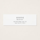 Elegante vlakte witte stud oorbeldisplay mini visitekaartjes (Achterkant)