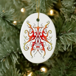 Elegante Vlam Stam Masker Abstract Ontwerp Keramisch Ornament