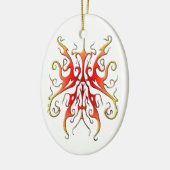 Elegante Vlam Stam Masker Abstract Ontwerp Keramisch Ornament (Links)