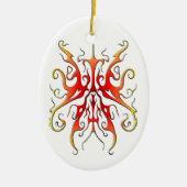 Elegante Vlam Stam Masker Abstract Ontwerp Keramisch Ornament (Voorkant)
