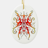 Elegante Vlam Stam Masker Abstract Ontwerp Keramisch Ornament (Achterkant)