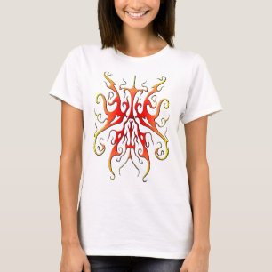 Elegante Vlam Stam Masker Abstract Ontwerp T-shirt