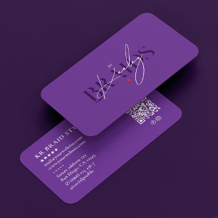 Elegante vlechten Hair Stylist Modern Royal Paarse Visitekaartje