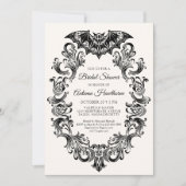 Elegante Vleermuis Halloween Bruidsfeest Kaart (Voorkant)