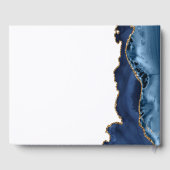 Elegante vleermuis mitzvah marine blauw gouden fol gastenboek (Achterkant)