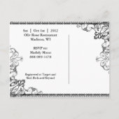 Elegante vleermuizen & bloeit Halloween Vrijgezell Uitnodiging Briefkaart (Achterkant)