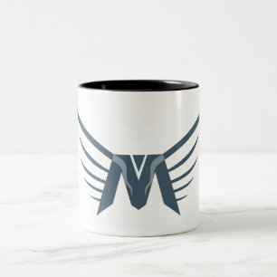 Elegante Vleugel Letter M monogram Tweekleurige Koffiemok