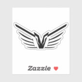 Elegante Vleugel Letter V monogram Sticker (Vel)