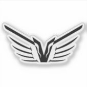 Elegante Vleugel Letter V monogram Sticker (Voorkant)