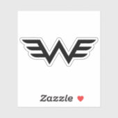 Elegante vleugel letter W monogram Sticker (Vel)
