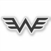 Elegante vleugel letter W monogram Sticker (Voorkant)
