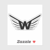 Elegante Vleugel Letter W monogram Sticker (Vel)