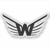 Elegante Vleugel Letter W monogram Sticker (Voorkant)