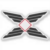 Elegante vleugel X-letter monogram Sticker (Voorkant)