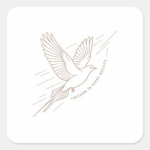 Elegante Vliegende Vogel Vrijheid In Elke Ademhali Vierkante Sticker