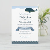 Elegante Vliegende Walvis Trouwkaarten Kaart (Staand voorkant)