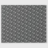 Elegante vliegtuigen vliegen in formatie donkergri cadeaupapier (Vlak)