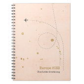 Elegante vliegtuignaam Soft Pink Gold Travel Notitieboek (Voorkant)