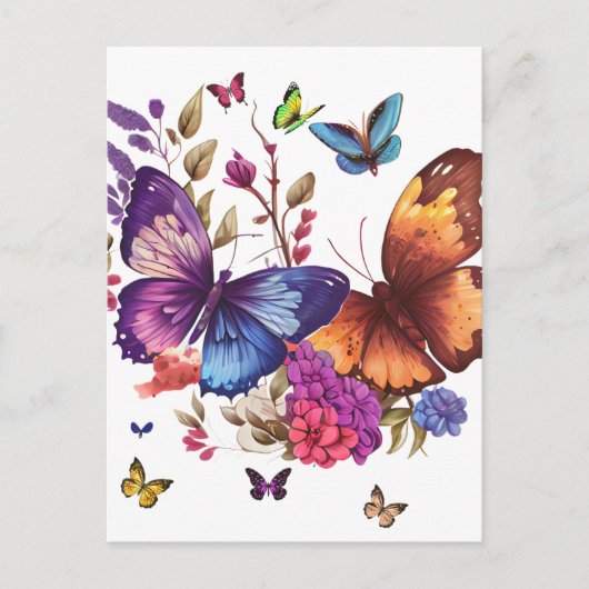 Elegante Vlinder Ansichtkaart Briefkaart (Voorkant)