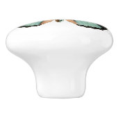 Elegante Vlinder Blauwgroen Witte Keramische Knob Knop (Zijkant)