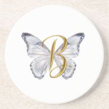 Elegante Vlinder Bloem Letter B - Artistieke Monog